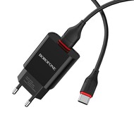   Borofon BA20A   1*USB+  TypeC, 2,1,  Black