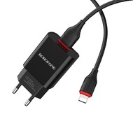   Borofon BA20A   1*USB+  Lightning, 2,1,  Black