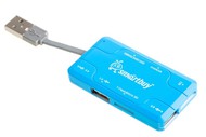 + Smartbuy 750, USB 2.0 3  SD/microSD/MS/M2 Combo,  (SBRH-750-B)